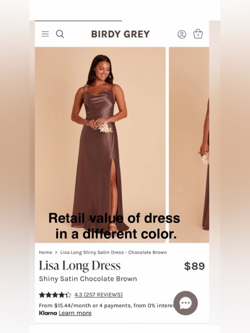 Birdy Grey Women’s Lisa Long Satin Rust Color  Sleeveless Dress Size Small - Picture 3 of 10